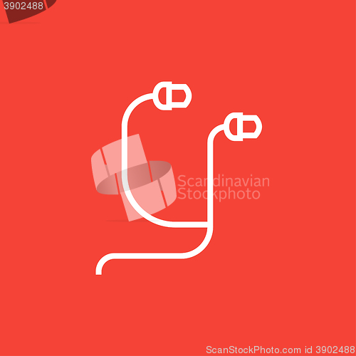 Image of Earphone line icon.