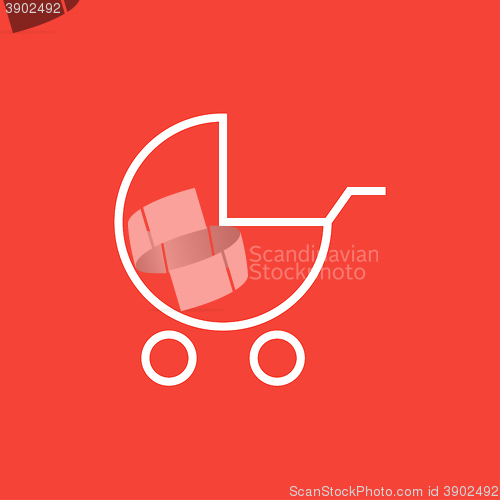 Image of Baby stroller line icon.