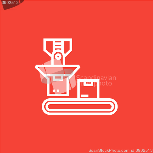 Image of Robotic packaging line icon.