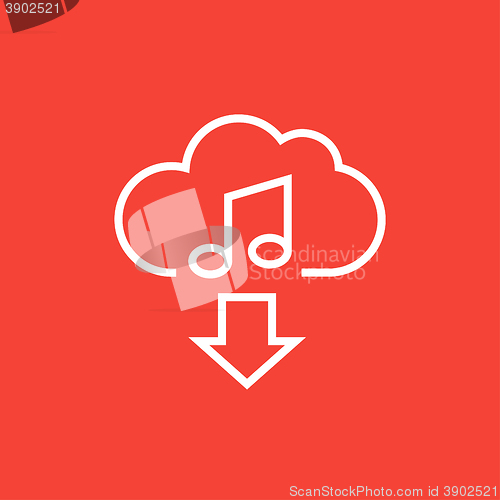 Image of Download music line icon.