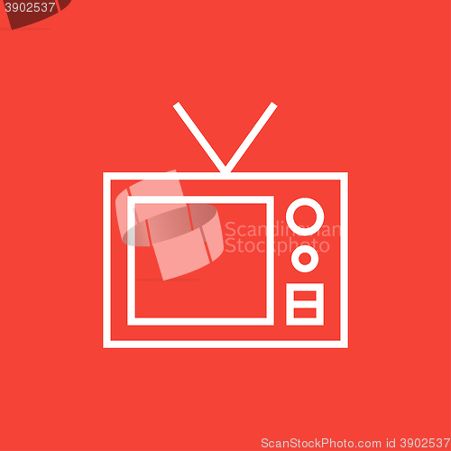 Image of Retro television line icon.