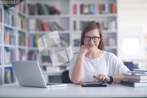 Image of student study in library