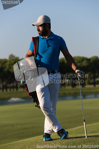 Image of golfer  portrait at golf  course
