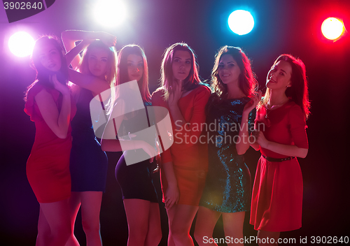 Image of Beautiful girls dancing at the party