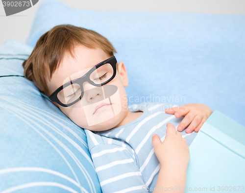 Image of Cute little boy is sleeping