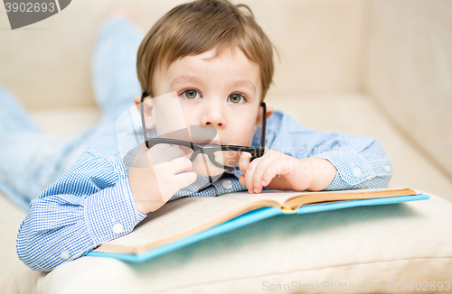 Image of Little child with book