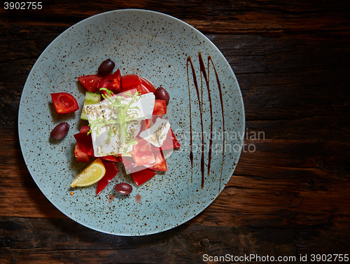 Image of Fresh Greek salad in a bowl,