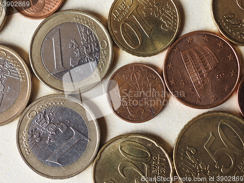 Image of Euro coins flat lay