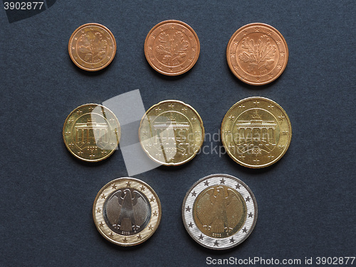 Image of Euro coins flat lay