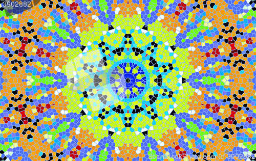 Image of Bright abstract concentric mosaic pattern