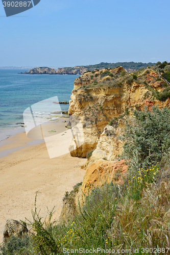 Image of A view from top to the Praia da Rocha, Algarve