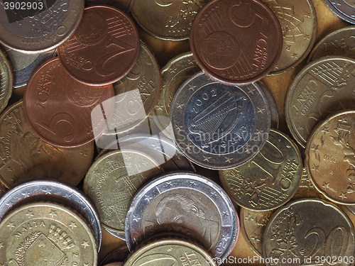 Image of Euro coins flat lay