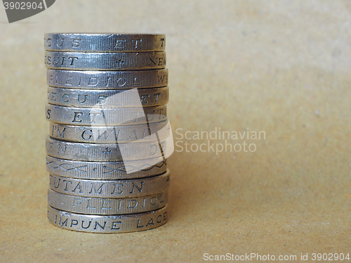 Image of Pound coins pile