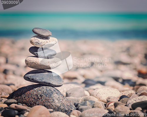 Image of Zen balanced stones stack