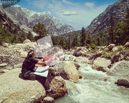 Image of Hikers with map