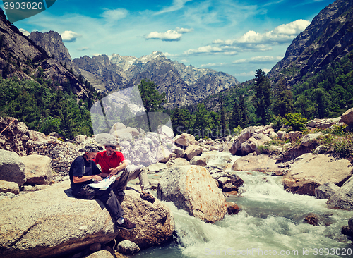 Image of Hikers with map