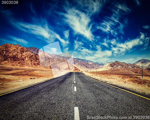 Image of Road in Himalayas with mountains