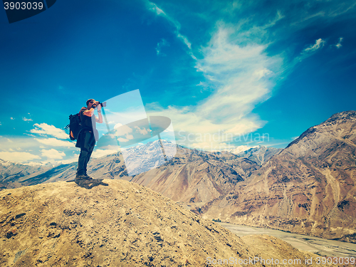 Image of Photographer taking photos in Himalayas 