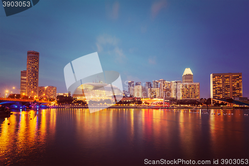 Image of Singapore cityscape night