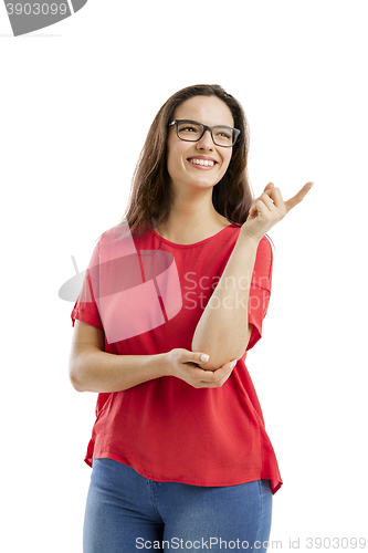 Image of Lovely woman thinking