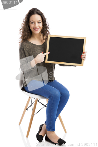 Image of Showing something on a chalkboard