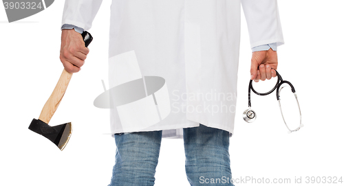 Image of Evil medic holding a small axe and stethoscope