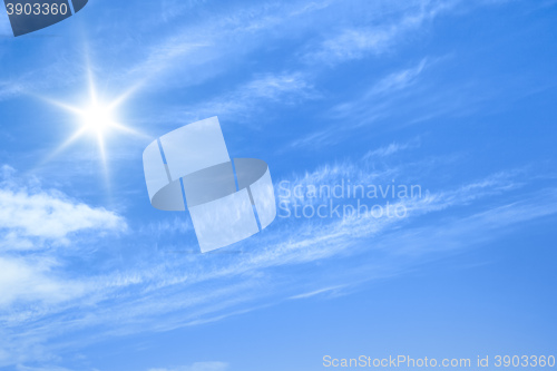 Image of blue sky and sun background