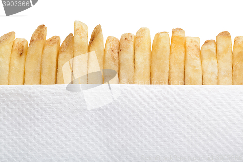 Image of French fries and paper napkin