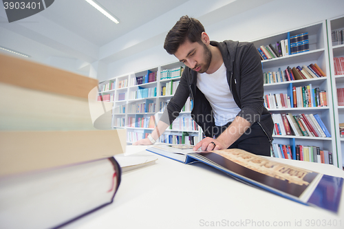 Image of student study  in school library