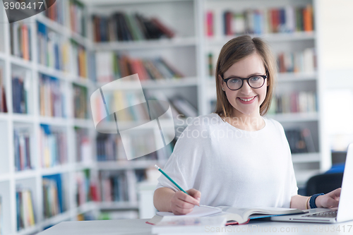 Image of student study in library