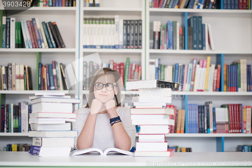 Image of student study in library