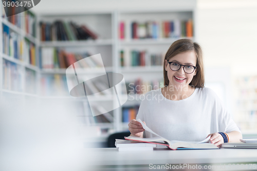 Image of student study in library