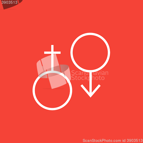 Image of Male and female symbol line icon.