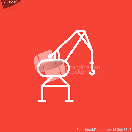 Image of Harbor crane line icon.