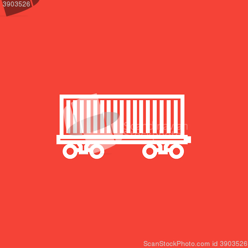 Image of Cargo wagon line icon.