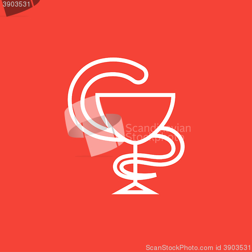 Image of Pharmaceutical medical symbol line icon.