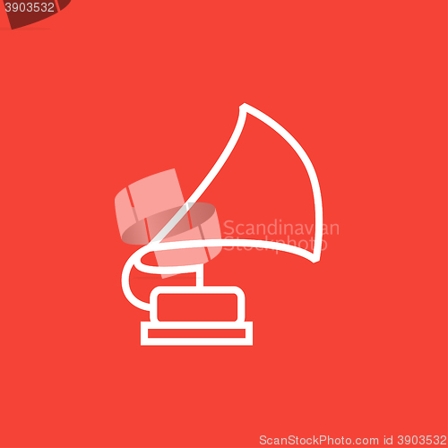 Image of Gramophone line icon.