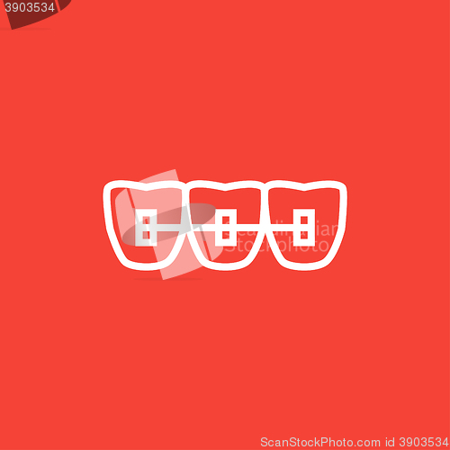 Image of Orthodontic braces line icon.