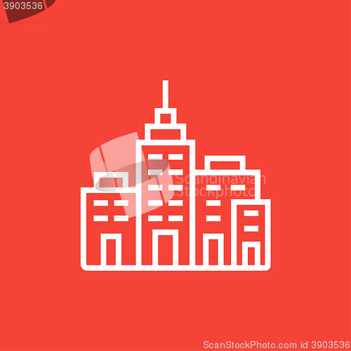 Image of Residential buildings line icon.