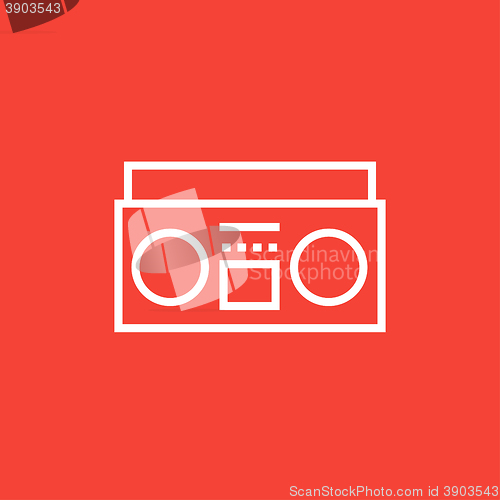 Image of Radio cassette player line icon.