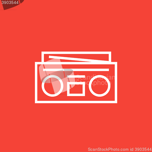 Image of Radio cassette player line icon.