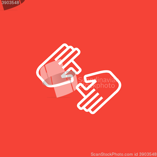 Image of Finger language line icon.