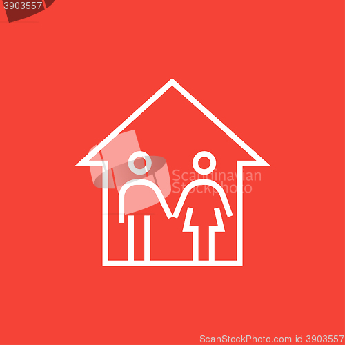 Image of Family house line icon.