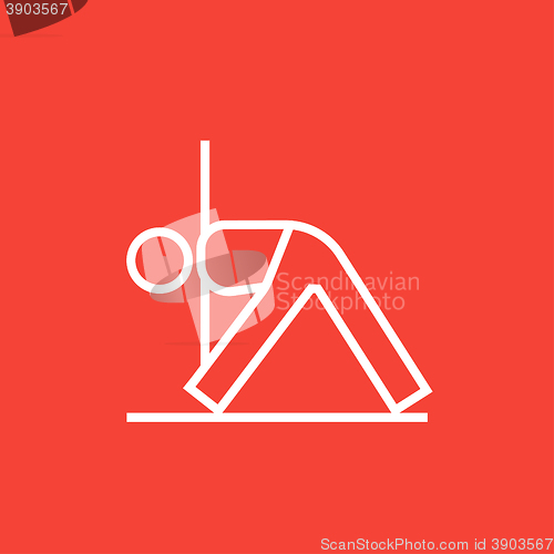 Image of Man practicing yoga line icon.