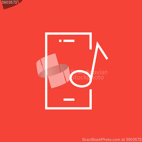 Image of Phone with musical note line icon.