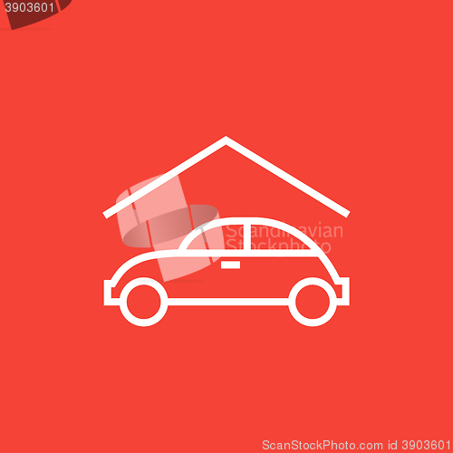 Image of Car garage line icon.