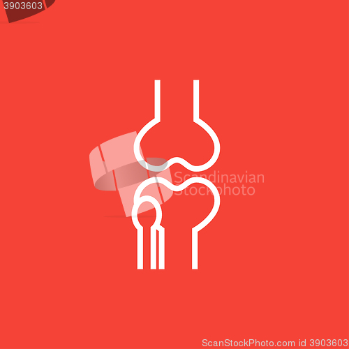 Image of Knee joint line icon.