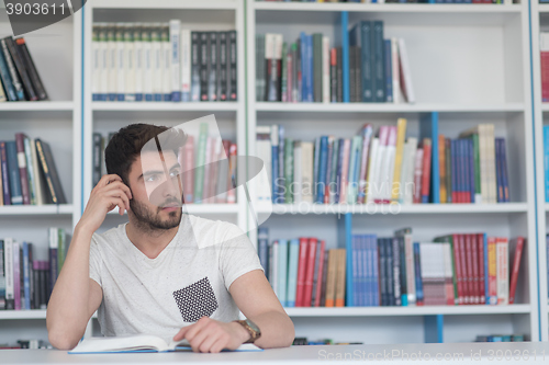 Image of student study  in school library