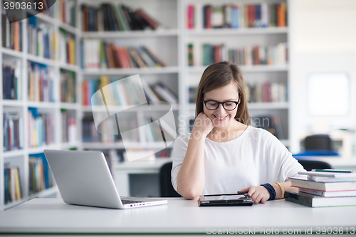 Image of student study in library