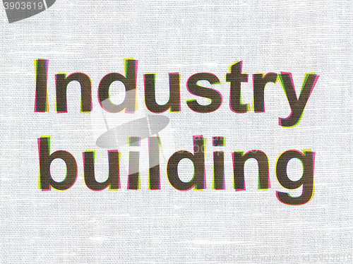 Image of Industry concept: Industry Building on fabric texture background